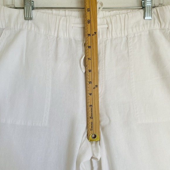 Caslon Linen Pants Sz M White Pull On Elastic Waist Coastal Boho Beach Summery - Picture 5 of 9
